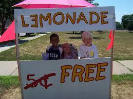 Kids selling discount lemonade, now free